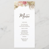 Boho Bloemenbruiloft Flat Menu (Voorkant)