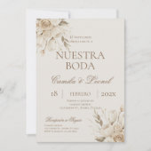 Boho bloemenbruiloft in het Spaans Kaart (Voorkant)
