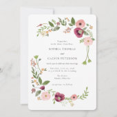  Boho bloemenbruiloft Kaart (Voorkant)