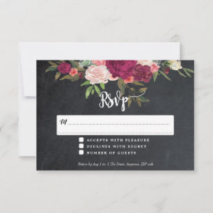 Boho Bloemenbruiloft RSVP-antwoordkaart RSVP Kaartje