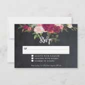 Boho Bloemenbruiloft RSVP-antwoordkaart RSVP Kaartje (Voorkant)