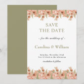 Boho Bloemenbruiloft Save The Date (Voorkant / Achterkant)