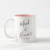 Boho Bloemenbruiloft Tweekleurige Koffiemok (Links)
