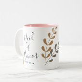 Boho Bloemenbruiloft Tweekleurige Koffiemok (Voorkant links)