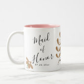 Boho Bloemenbruiloft Tweekleurige Koffiemok (Links)