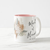 Boho Bloemenbruiloft Tweekleurige Koffiemok (Voorkant rechts)