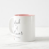 Boho Bloemenbruiloft Tweekleurige Koffiemok (Voorkant links)