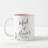 Boho Bloemenbruiloft Tweekleurige Koffiemok (Links)