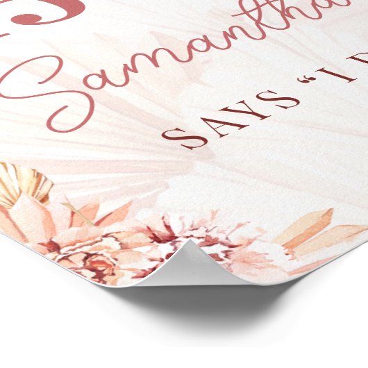 Boho Bloemendagen tot ik trouw Bruidsfeest Poster (Hoek)