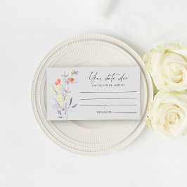 Boho bloemendatum ideeën \ Datum jar Informatiekaartje