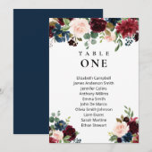 Boho bloemendecor bruiloft zitplaatskaart kaart (Voorkant / Achterkant)