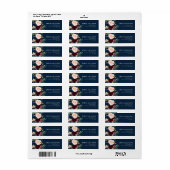 Boho bloemendecor burgundy navy retouradreslabel etiket (Full Sheet)