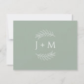 Boho Bloemendecor Saliegroen Calligrafie QR-code RSVP Kaartje (Achterkant)
