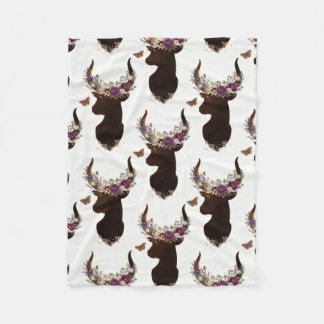 Boho Bloemendier & Vlinderpatroon - Bos Natuur Fleece Deken
