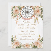 Boho Bloemendreamcatcher 'Save the Date'-kaart Save The Date (Voorkant)