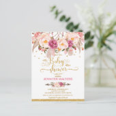 Boho Bloemendroomvanger Baby Shower Uitnodiging (Staand voorkant)