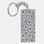 Boho bloemendruk met naam sleutelhanger (Voorkant Links)