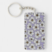 Boho bloemendruk met naam sleutelhanger (Voorkant)