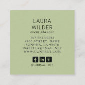 Boho Bloemenevenementenplanner Vierkante Visitekaartje (Achterkant)
