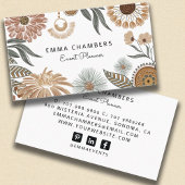 Boho Bloemenevenementenplanner Visitekaartje
