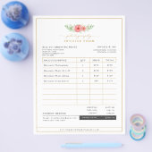 Boho Bloemenfotografie Zakelijk Factuurformulier Flyer (Enkel)