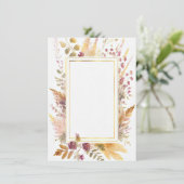Boho bloemenframe blanco bruiloft kaart (Staand voorkant)