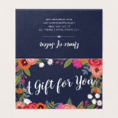 Boho bloemenframe - cadeaubon kaart (Buitenkant ongevouwen)