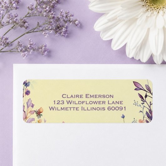 Boho bloemenframe uitnodiging etiket