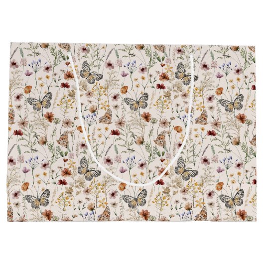 Boho bloemengeschenktas groot cadeauzakje (Achterkant)