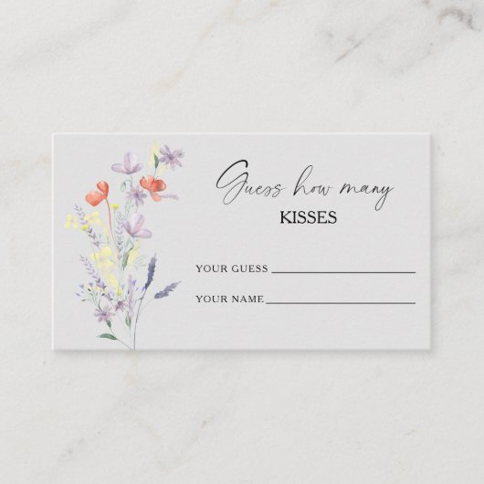 Boho bloemengissing hoeveel kussen bruidsfeest spe informatiekaartje (Voorkant)