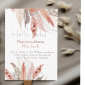 Boho bloemengras Baby shower Kaart