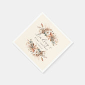 Boho bloemengras beige baby shower servet (Hoek)