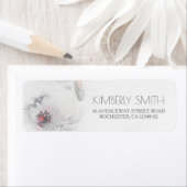 Boho bloemengrijs blush Waterverf elegante bruilof Etiket (Insitu)