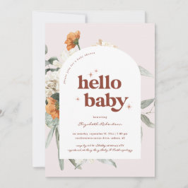 Boho Bloemengroen Botanisch | Baby Shower Kaart