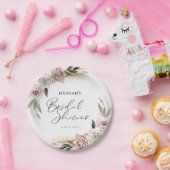 Boho bloemengroet met Pampasgras bruiloft Papieren Bordje (Feest)