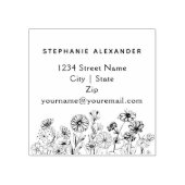 Boho bloemenhand getrokken bloemen op maat rubberstempel (Afrduk)