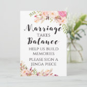 Boho bloemenhuwelijk neemt balans Teken 5x7" Kaart (Staand voorkant)
