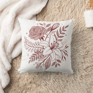 Boho Bloemenillustratie Kussen
