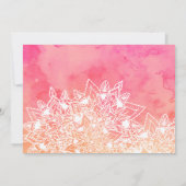 Boho bloemenkant mandala roze waterverf Sweet 16 Kaart (Achterkant)