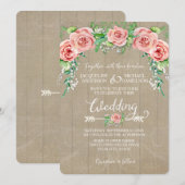 BOHO Bloemenkrans Baby's Breath Schuur Houten Plan Kaart (Voorkant / Achterkant)