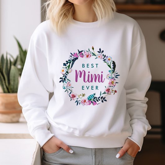 Boho bloemenkrans beste mimi ooit trui