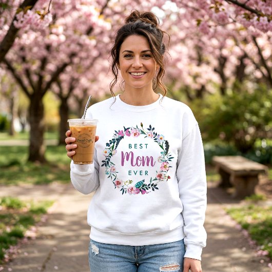 Boho bloemenkrans Beste moeder ooit Trui