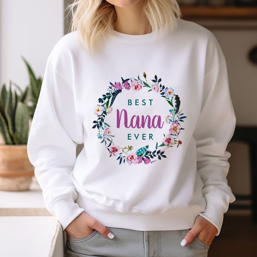 Boho bloemenkrans beste nana ooit trui