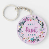Boho bloemenkrans beste tante ooit foto sleutelhanger (Voorkant)