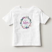 Boho bloemenkrans beste zus ooit kinder shirts (Voorkant)