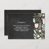 Boho Bloemenkrans Rustic Krijtbord Trouwen Informatiekaartje (Voorkant / Achterkant)