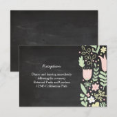 Boho Bloemenkrans Rustic Schrijfbord Huwelijk Informatiekaartje (Voorkant / Achterkant)