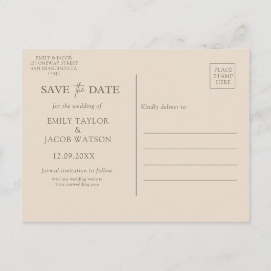 Boho bloemenkrans Save the date Briefkaart (Achterkant)