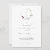 Boho bloemenkrans wilde bloemen bruiloft kaart (Voorkant)