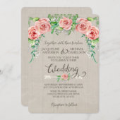 Boho Bloemenkroon Baby's Adem Houten Schutting Tro Kaart (Voorkant / Achterkant)